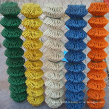 Clôture enduite de lien de chaîne de PVC avec différentes couleurs